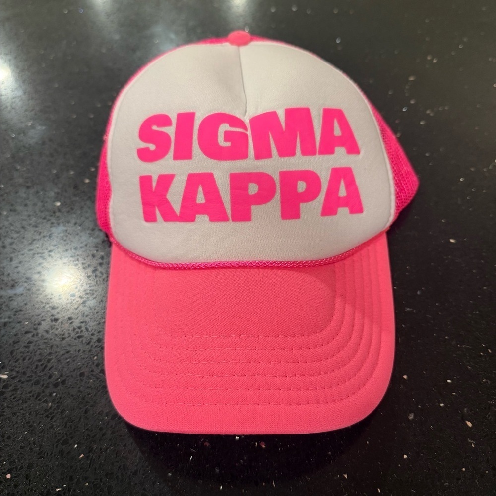 Pink and White Sigma Kappa Hat